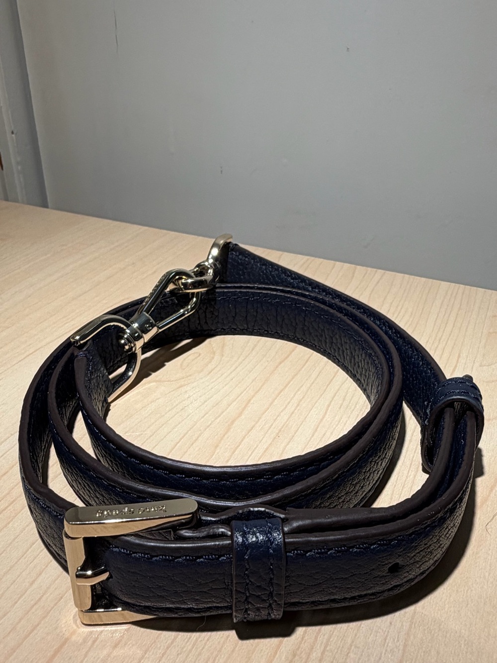 kate spade Navy Leather Strap with Gold Hardware